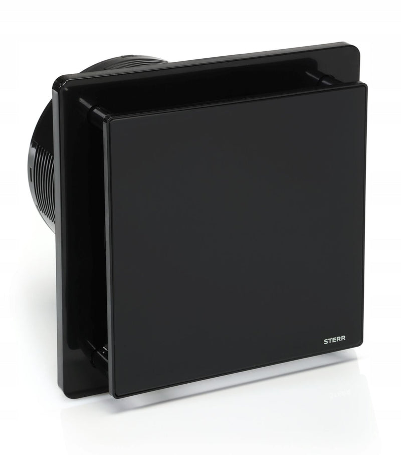 Zwarte badkamerventilator 150 mm - badkamerventilator met terugslagklep en timer - stille werking - BFS150T-B - STERR