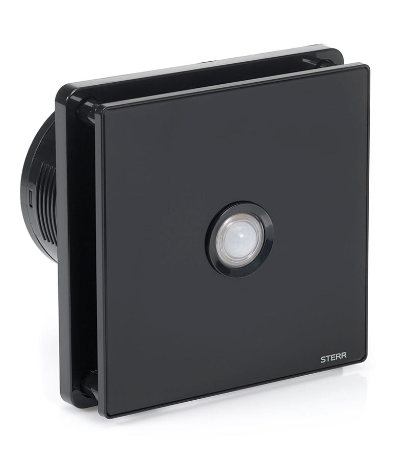 Zwarte badkamerafzuigventilator met PIR-sensor 100 mm/4" - BFS100P-B