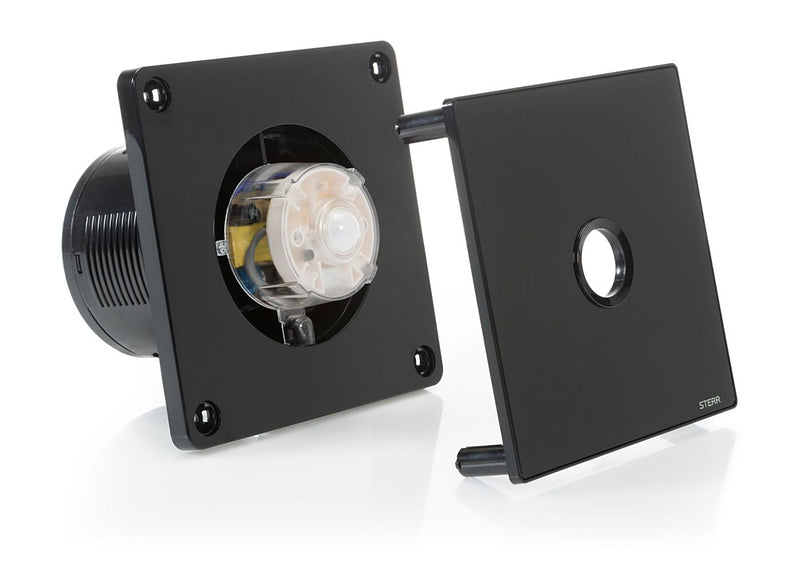 Zwarte badkamerafzuigventilator met PIR-sensor 100 mm/4" - BFS100P-B