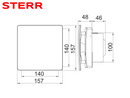 STERR BSL100 - 100 mm Compacte Badkamerventilator, 95 m³/h, Wit