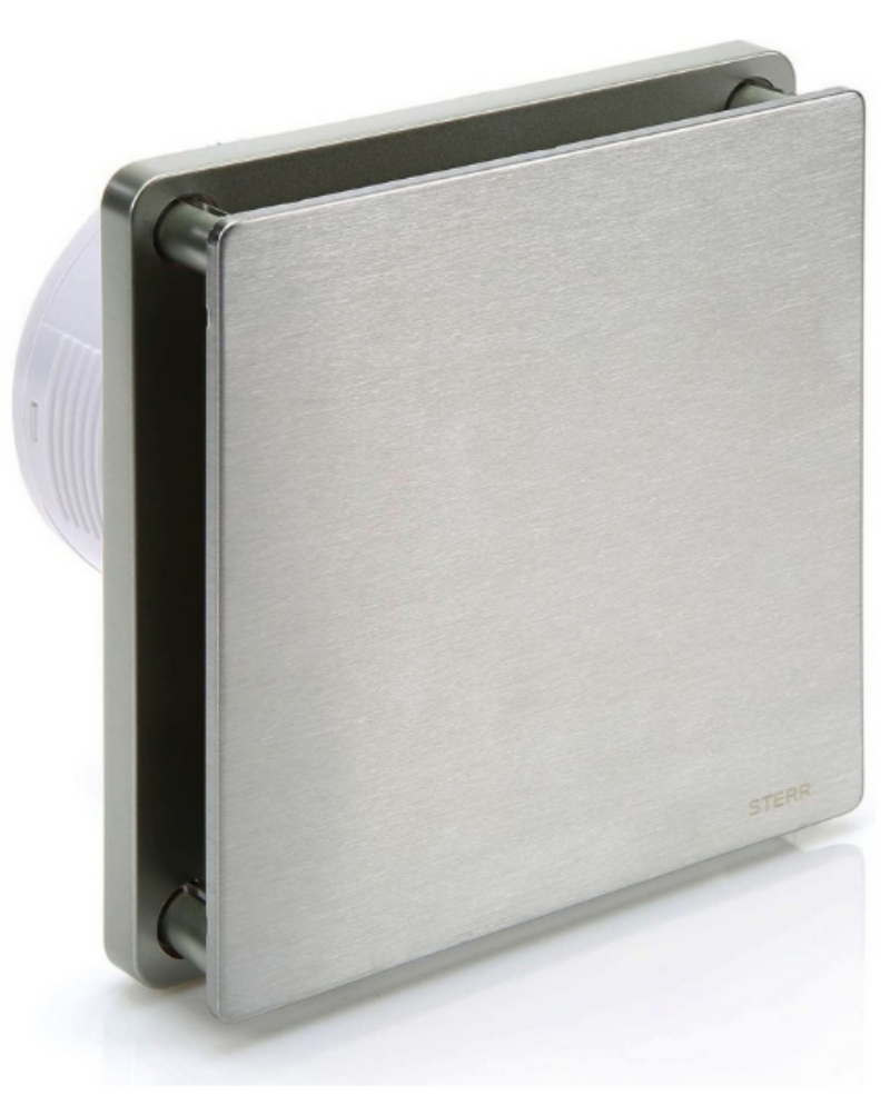 Zilverkleurige badkamerafzuigventilator met timer 100 mm/4" - BFS100T-S